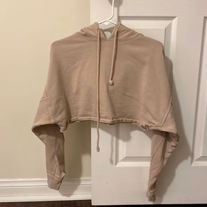 Beige cropped hoodie